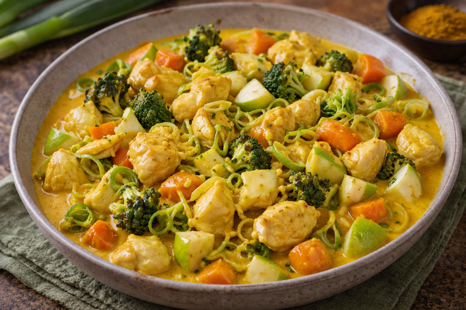 Frango ao Curry com leite de coco